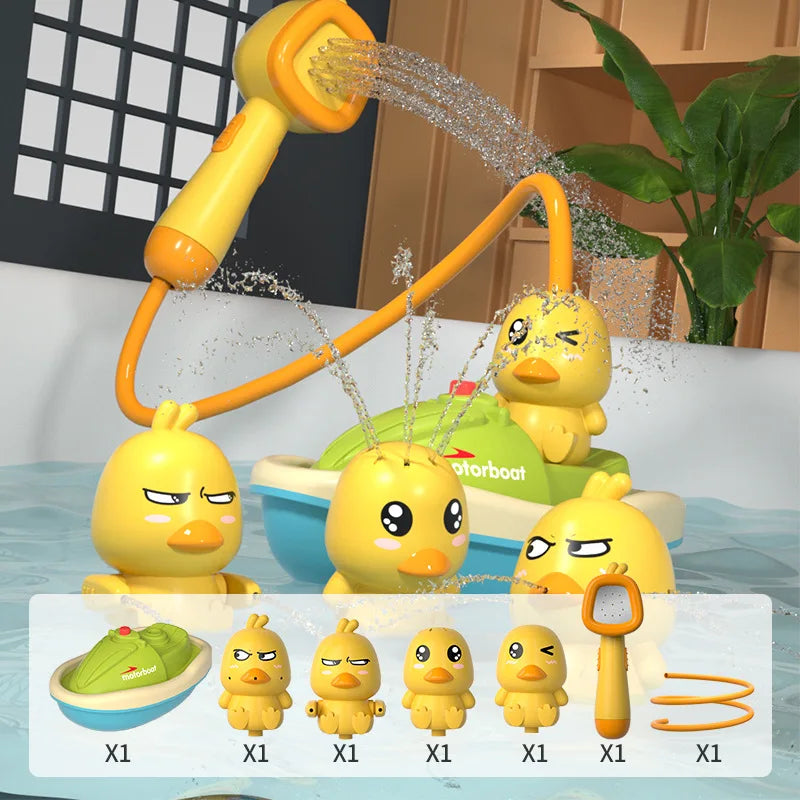 Baby-Badespielzeug, süße Ente, elektrischer Wasserspray, Badezimmer-Badespielzeug, Kinderbad und Dusche, Badewanne, interaktives Kleinkindspielzeug, Geschenke