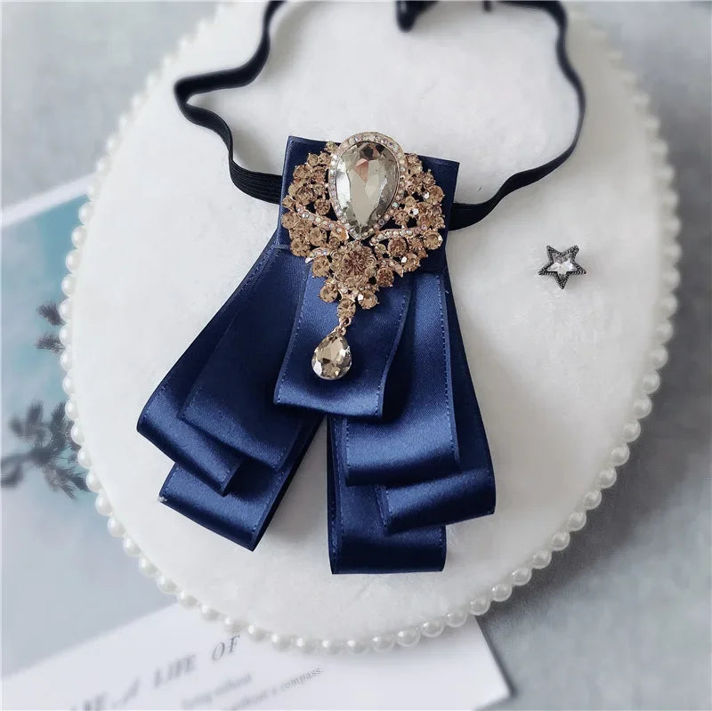Men's Wedding Bow Ties Women's Accessories British Korean Business Banquet Formal Dress Shirt Rhinestone Ribbon Bow-tie Gifts mon