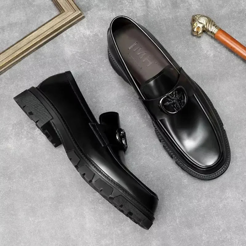 2025 New Men Oxhide Shoes with Thick Soles and Big Heads Lazy People Casual MenFashion Shoes Fashion Shoes
