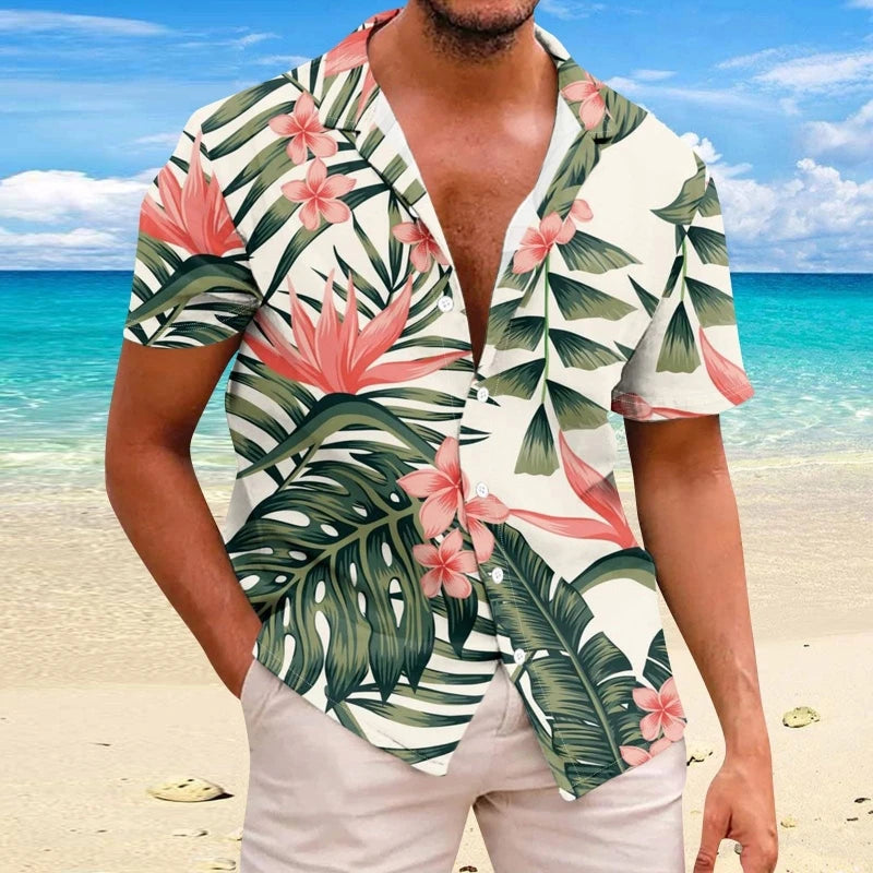 Summer Men Hawaiian Shirt 3d Plant Shirt For Men mon