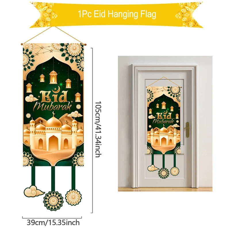 Ramadan Hanging Flag Ramadan Kareem Decoration For Home 2025 Aid EID Mubarak Muslim Islamic Festival Eid Al-fitr Party Supplies
