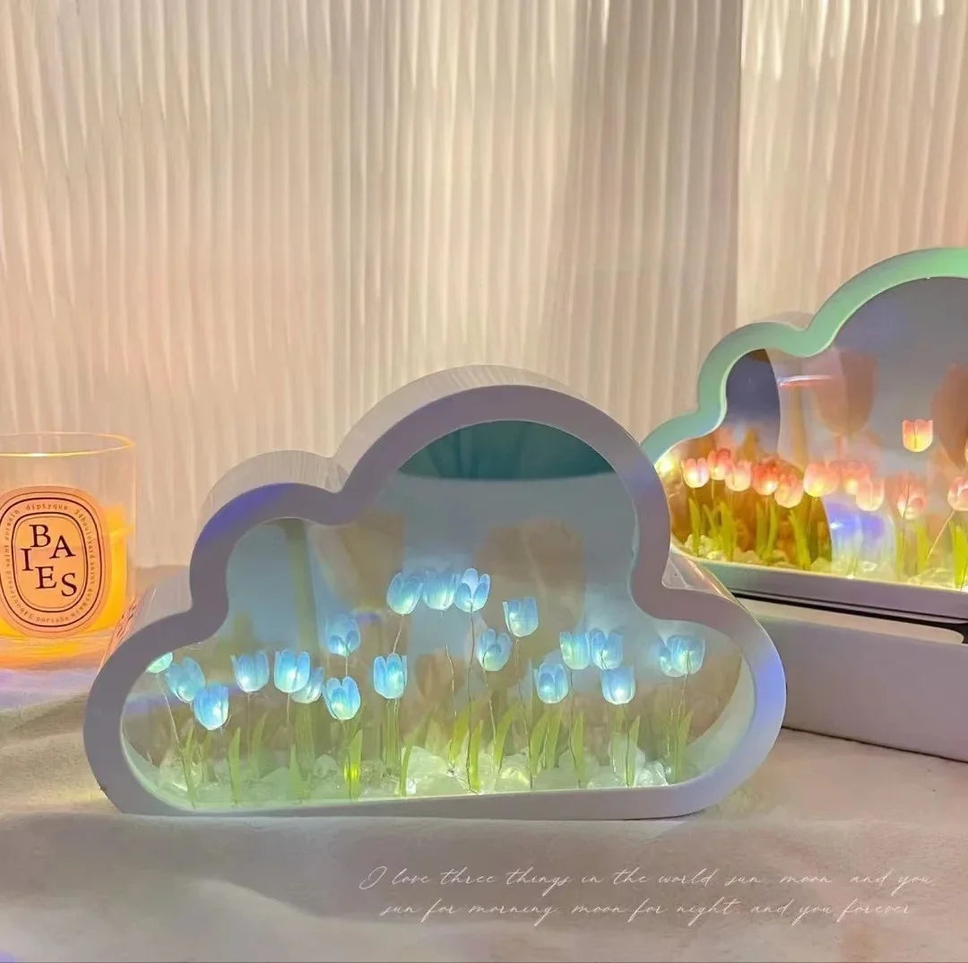 Creative Tulip Cloud Nightlight Decoration Desktop Ornament With Advanced Atmosphere Birthday Gift Valentine S Day Gift