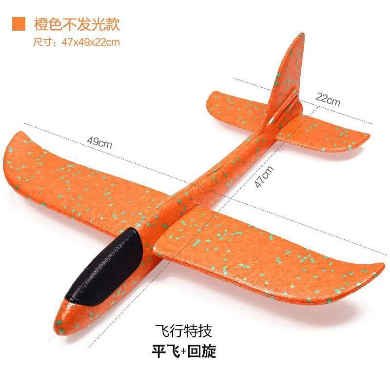 Reinweiß 49 cm großes Schaumflugzeug Segelflugzeug Modell Handwurf Flugzeug Outdoor Kinderspielzeug Flugzeug Kinder Geburtstag & Party Kreativ