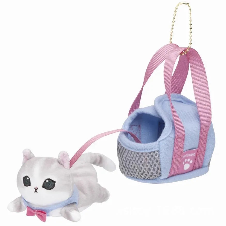 Creative Cartoon Mofusand Plush Shark Keychain Japanese Style Cute Cat Backpack Drawstring Decoration Accessories Pendant Gift