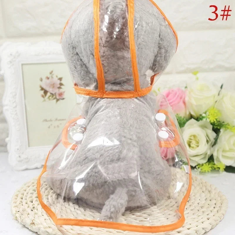 Pet Dog Puppy Transparent Rainwear Raincoat Pet Hooded Waterproof Jacket Clothes