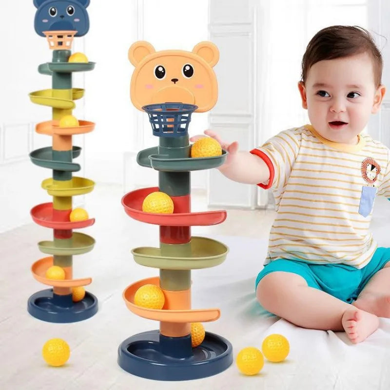 Montessori Baby Spielzeug Kinder Montessori Pädagogisches Spielzeug Für Babys Rolling Ball Stapeln Track Baby Bildung Spielzeug Kinder
