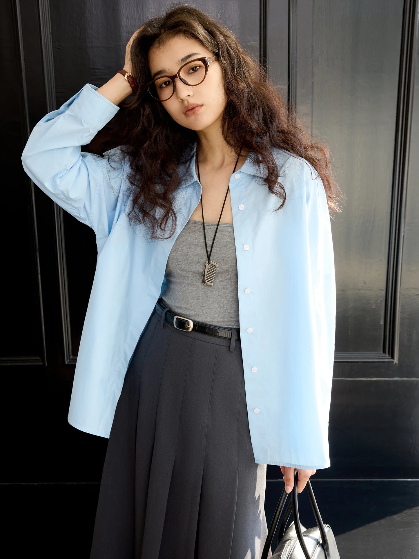 ZIQIAO Petite Size 100% Cotton White Shirt For Women 2025 Spring New Design Elegant Soft All-match Versatile Chic Top clothes