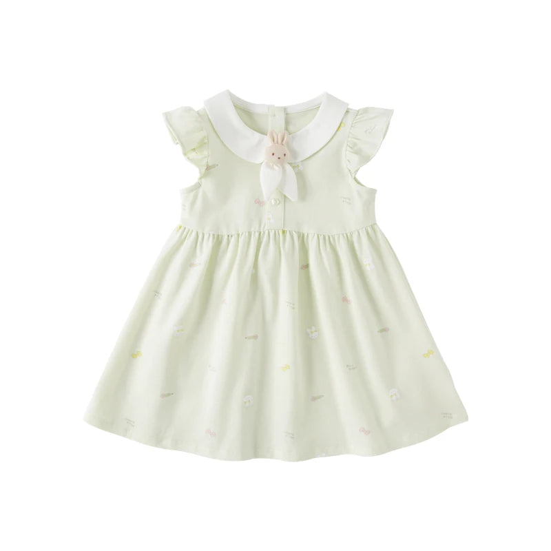 Dave Bella Summer Baby Girls Cute Rabbit Bow Floral Dress Fashion Party Dress Kids Girl Infant Lolita Clothes DB2235514