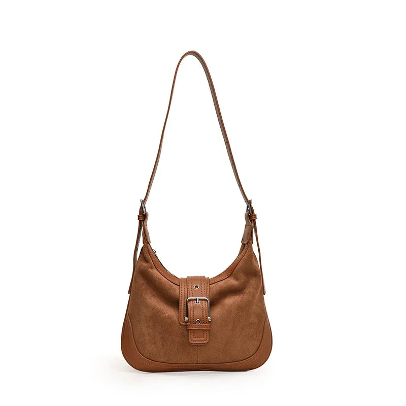 Retro Frosted Large Bag for Women 2024 New Autumn and Winter Niche Versatile Casual Crossbody Bag Large Capacity Commuting Bag