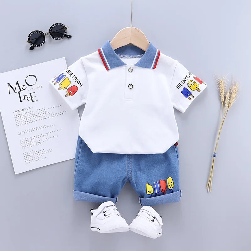 Baby Jungen Kleidung Set T-shirt + Shorts Kinder Jungen Sommer Kleidung Set Niedlichen Cartoon Baby Jungen Outfit Set Infant Kleinkind t-shirt Hosen