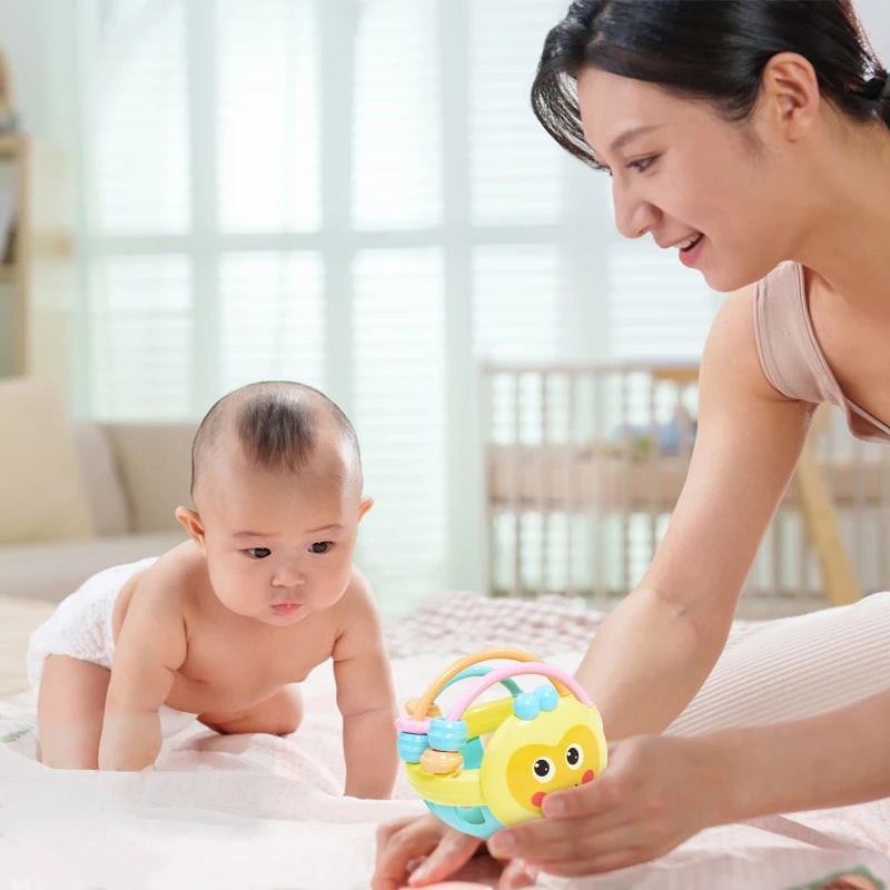 1 Stück Bienenform Handglocke Baby Weiche Gummirassel Kinder Frühkindliche Beißen Glocke Spielzeug Cartoon Rassel Hantel Für Baby Spielzeug
