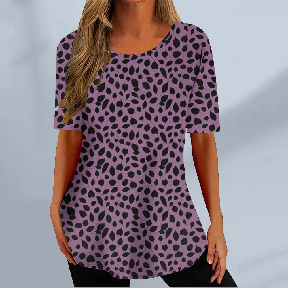 New Women's T-shirt Summer Fashion Short Sleeve Tops Tees Casual Daily Print T Shirt For Women Clothes Plus Sized Girls Clothing