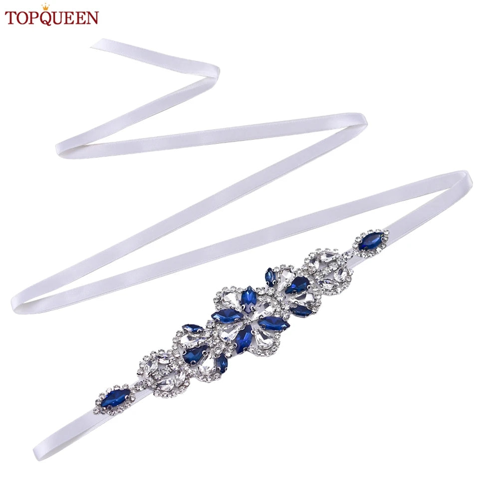 TOPQUEEN Handmade Rhinestone Belts Women's Accessories Party Prom Bridal Wedding Sash Bridesmaid Belts S464-KL