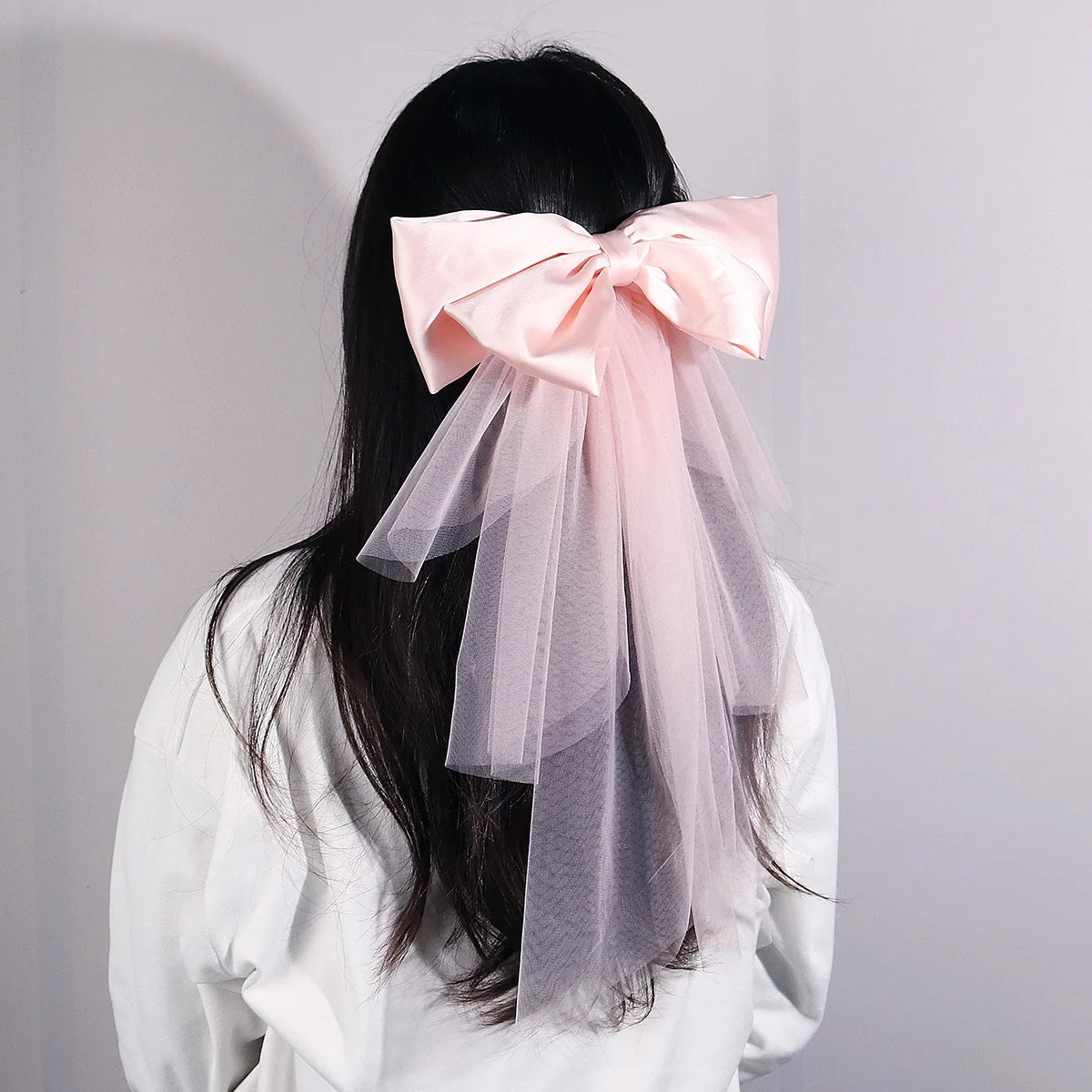 Pink Princess Bow Bridal Veil and Lace Gloves Bridal Wedding Jewelry Set Classic Hair Accessories Birthday Bridesmaid Gifts