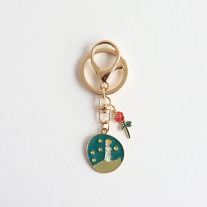 Trendy The Little Prince Keychain Cute Fox Airpods Pendant For Clothes Backpack Keyring Key Chains Charms Valentines Day Gift