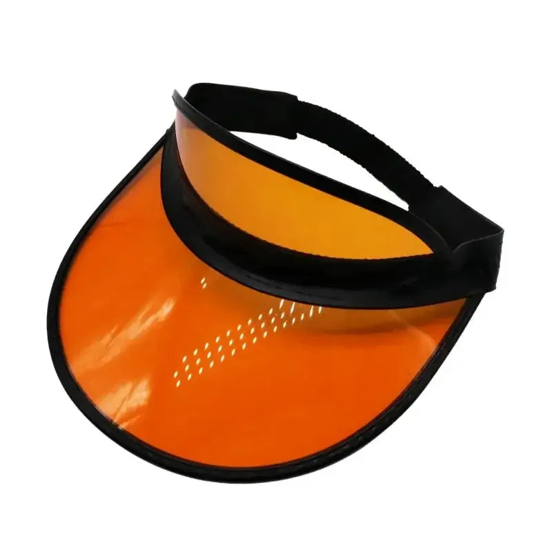Summer Outdoor Golf Cap for Men Women Shade Transparent UV-Resistant Soft Plastic Yellow Color Adjustable Beach Sun Cap Visor