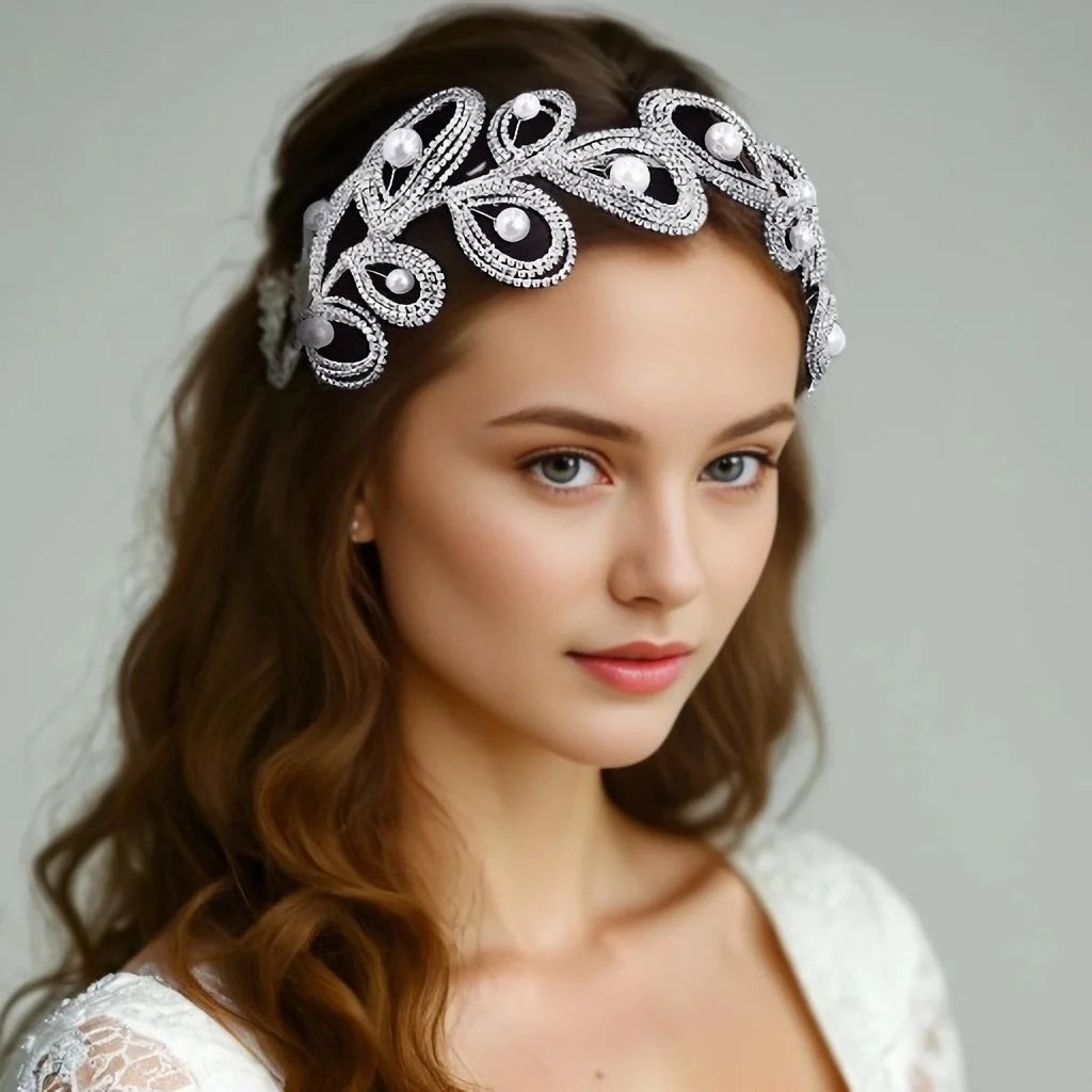 Wedding Hair Handmade Bride Rhinestone Headband Crown Tiaras Fashion Women Accessories Elegant Women Party Headdress HP649