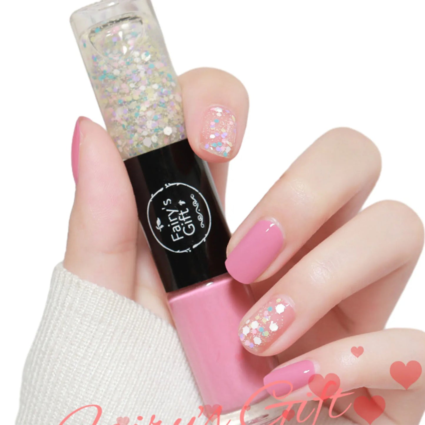 2 In 1 Double Heads Nails Polish Paillette Glitter Nails Oils Long Lasting Waterproof And No-Bake Quick Drying Gel Nails Polish