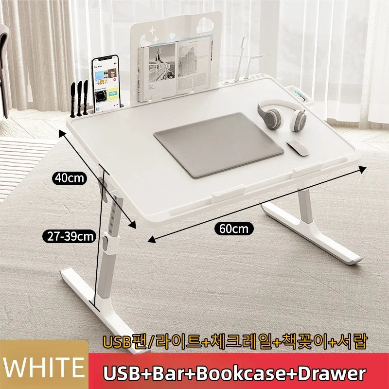 Laptop Bed Tray Table, Adjustable Laptop Bed Table,Portable Standing Desk with Storage Drawer,Foldable Lap Tablet Table for Sofa Home improvement office phone