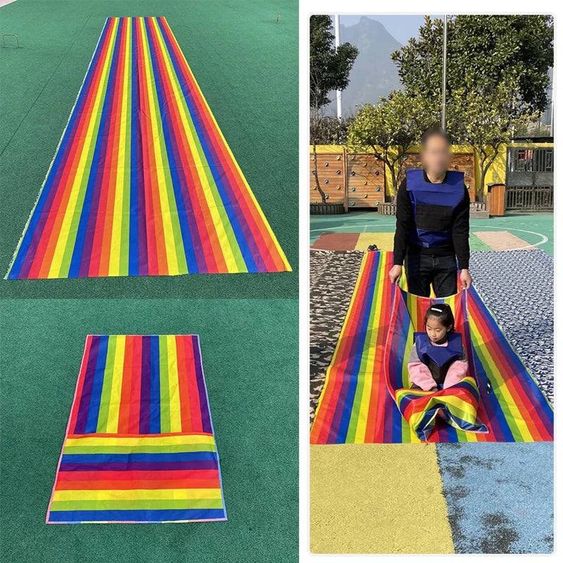 Sensory Integration Outdoor Game Children Slide Oxford Cloth Parent-child Activity Game Sled Baby Toy for Children Boys and Girl
