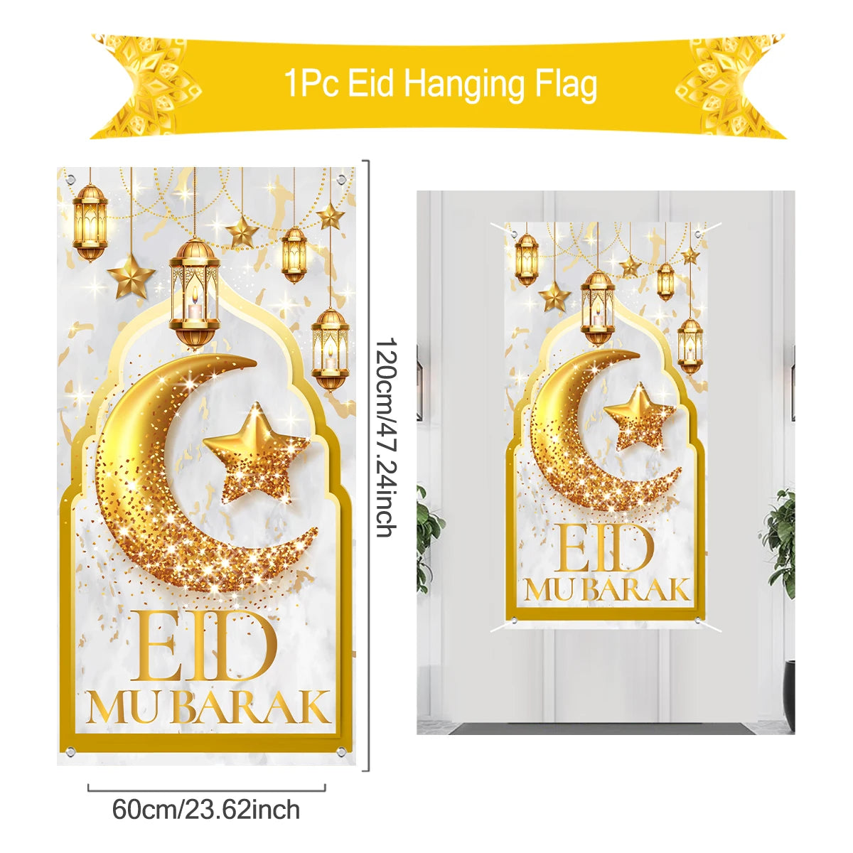 Ramadan Hanging Flag Ramadan Kareem Decoration For Home 2025 Aid EID Mubarak Muslim Islamic Festival Eid Al-fitr Party Supplies