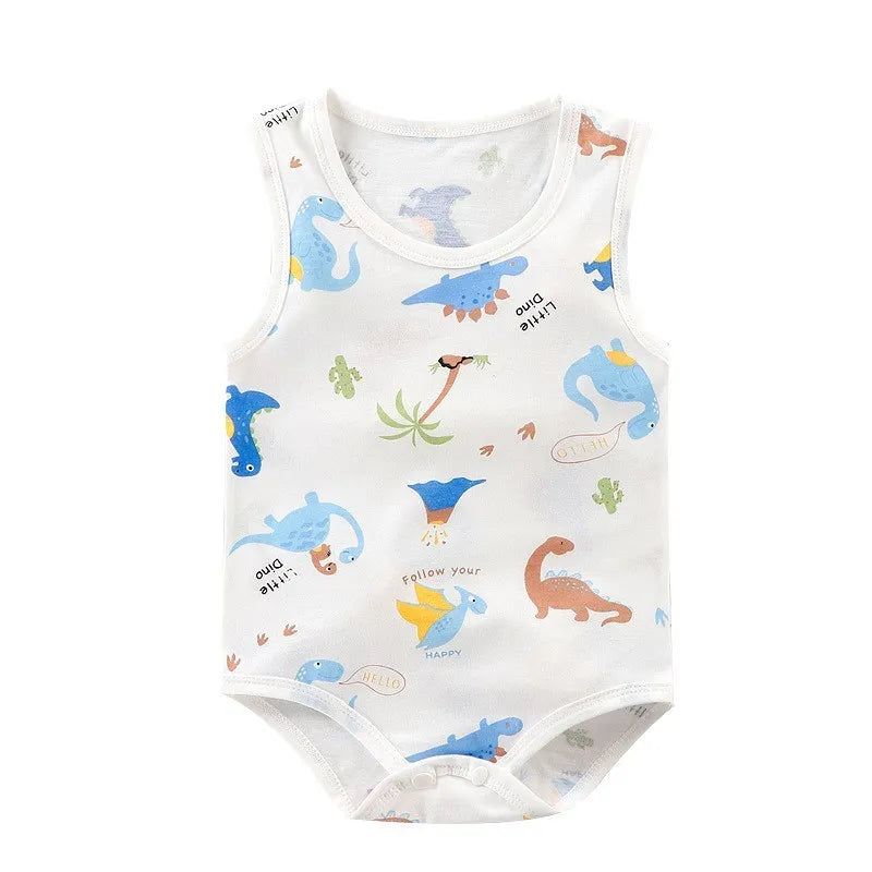 Sommer Baby Body Kinder Ärmellose Casual Einteiler Neugeborenen Jungen Mädchen Cartoon Tier Romper Kleinkind Overall Kleidung 0-2 jahre