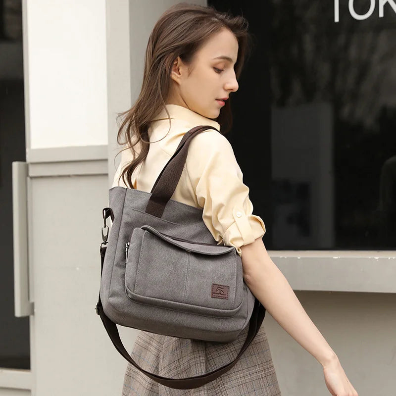 2024 Women New Bag Fashion Messenger Bag Women Shoulder Bag Canvas Handbag Purse Large Capacity Fashion Female Tote Shopping Bag