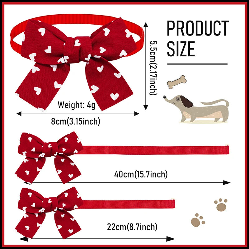 Fashion Adjustable Pet Dog Bow Tie Pet Collars Dogs Cats Pet Grooming Accessories Pet Supplies Valentine Day Pet Dog Tie