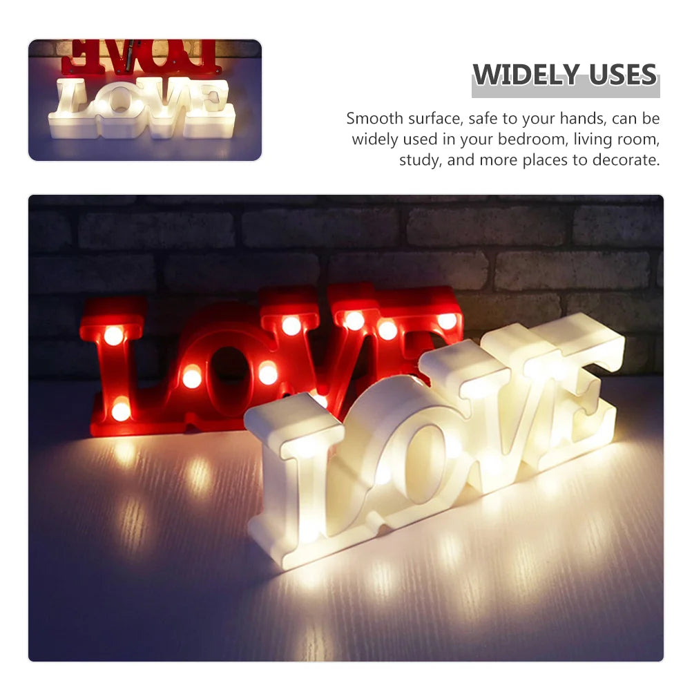 Love Light Dining Room Table Decor Centerpiece Lamp Decoration Marquee Lights Valentine Plastic Sign Valentines Day Letter for