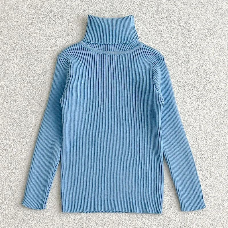 Baby Turtleneck Knitted Sweaters Girls Winter Clothes Children Boys Pullover Toddler Knit Sweate Cotton Baby Pullover Clothes