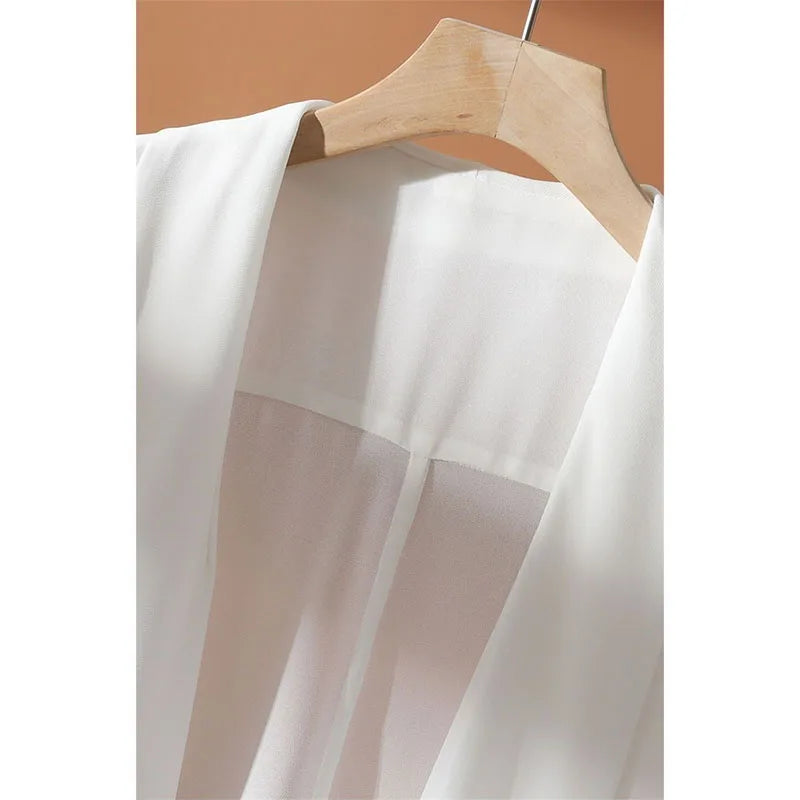 Fashion clothes Chiffon Coat Shawl Female New 2025 Summer Clothes Sun Protection Clothing Women's Summer Thin Jacket Cardigan Tops