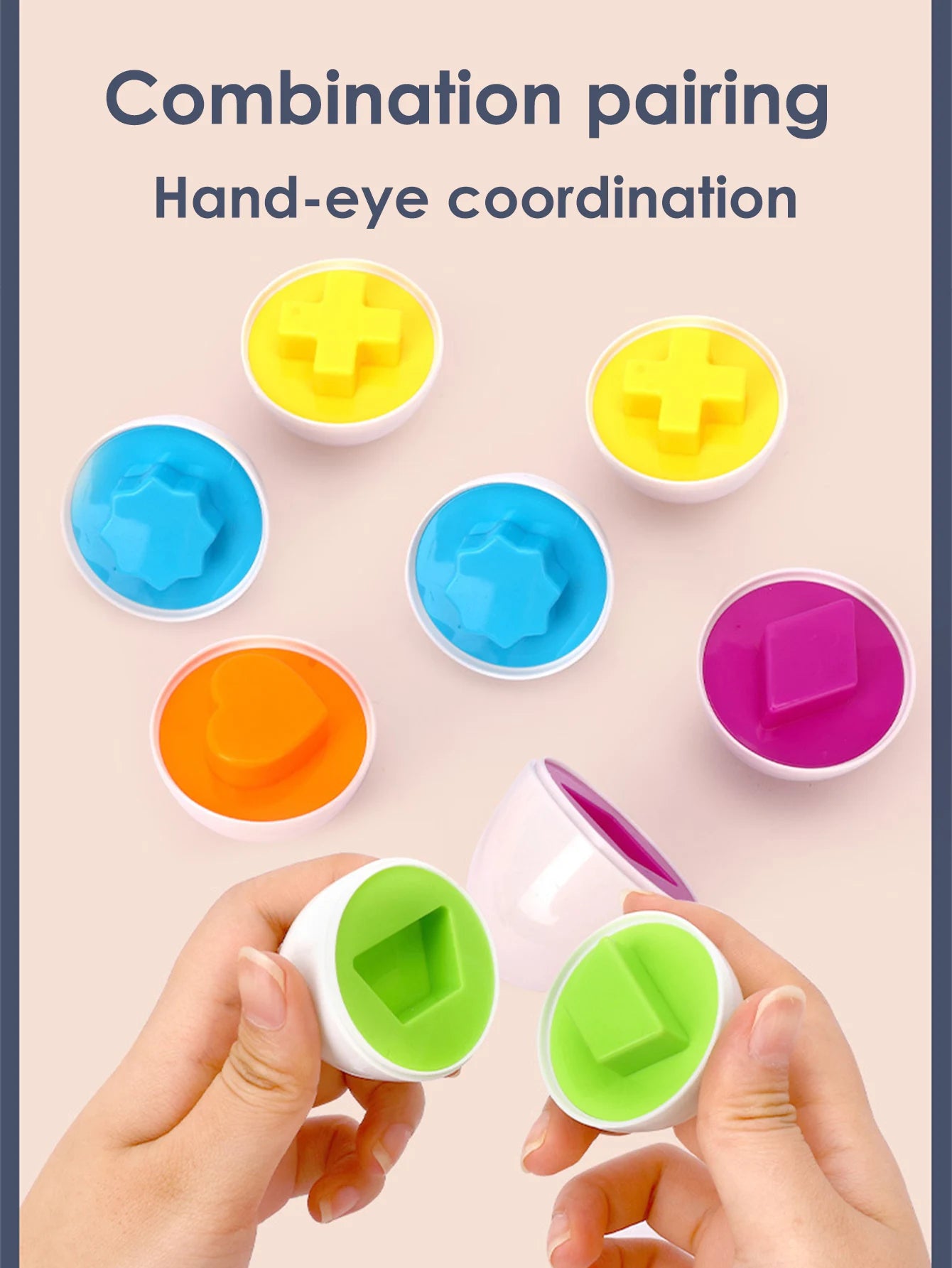 6Pcs Baby Smart Eggs Montessori Educational Toys For Children Color Shape Matching Recognize Toddler Intelligent Learning