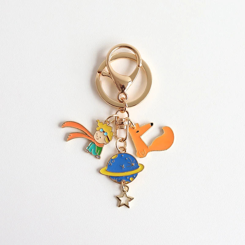 Trendy The Little Prince Keychain Cute Fox Airpods Pendant For Clothes Backpack Keyring Key Chains Charms Valentines Day Gift