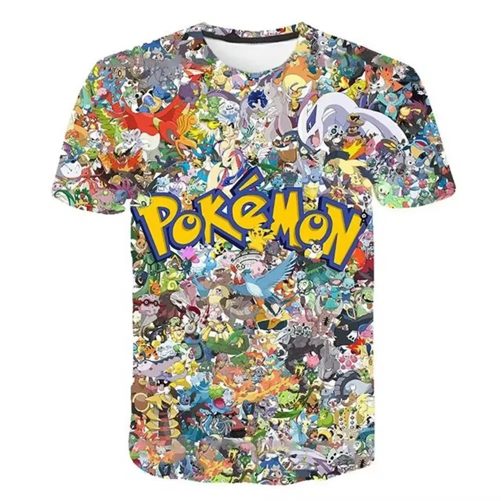 Pokemon T-Shirt Cartoon Baby Kinder Jungen Mädchen Kinder Kurzärmelige Sommerkleidung Pikachu Cartoon Print Pokémon T-Shirt Kinder