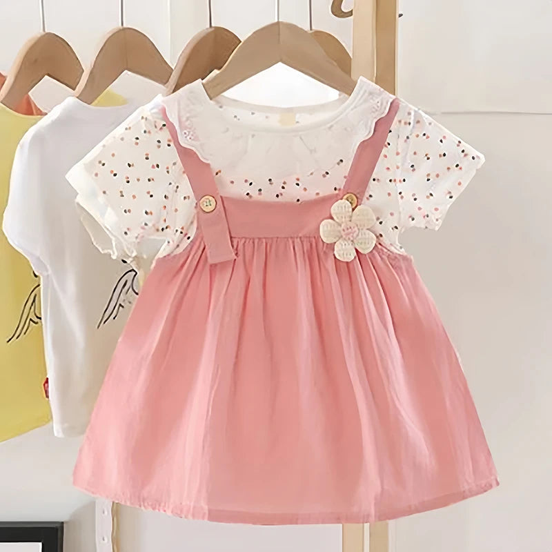 0-4Y Elegant Baby Girl Dress Lace Doll Coller Lovely Party Toddler Costume Flower Princess Outfit