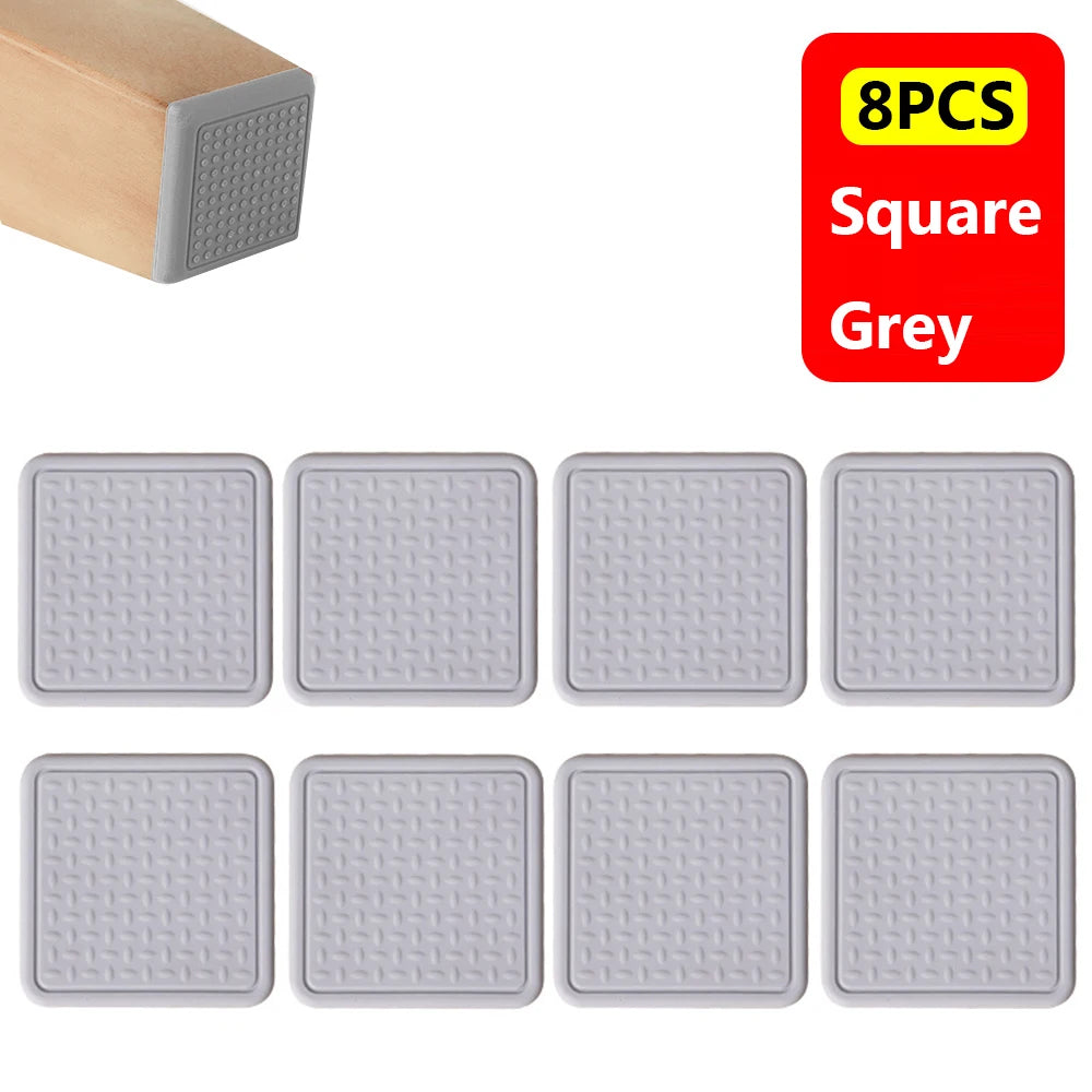8PCS Stumm Selbst-Adhesive Silikon Sofa Stuhl Füße Abdeckung Möbel Bein Pad Boden Schutz