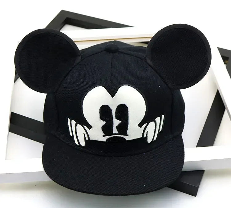 Disney Mickey Mouse Cartoon Animated Baseball Cap for Kids Baby Boy Girl Fashion Hip Hop Caps Kids Snapback Breathable Hats