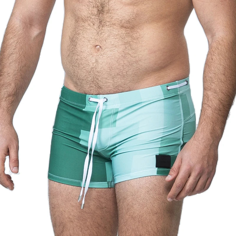 Taddlee Swim Trunks Men Boxer Cut Swimwear Briefs Square Leg Swimsuits Bikini