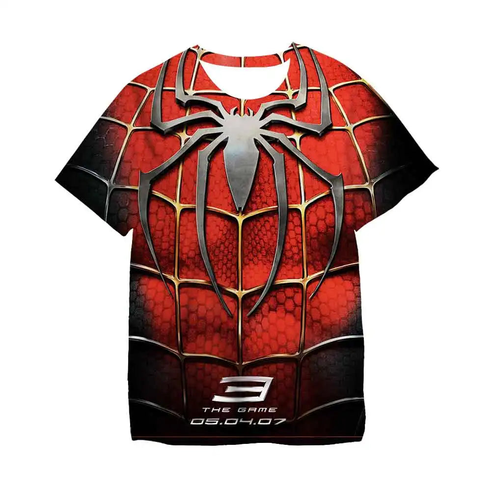 Kinder-T-Shirt Captain America, klassisches Superhelden-Spiderman-T-Shirt für Jungen, schnelltrocknende Kleidung, kurzärmeliges Herren-Top