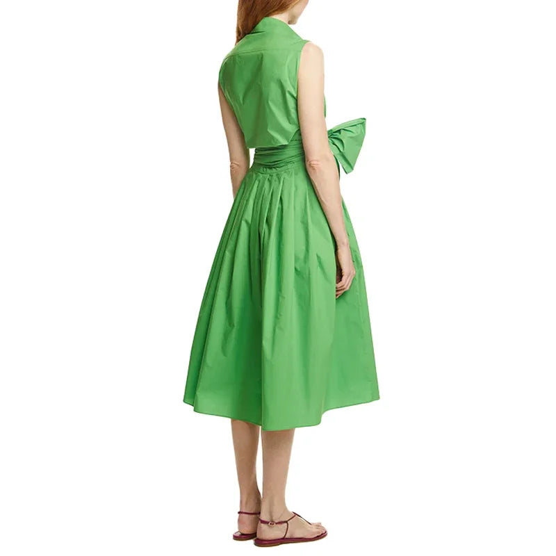 Sleeveless Women Dress Party Dresses Long Dress Single Row Buckle Lace Up Design Casual Dresses Summer Beach Dress Women Dresses clothes