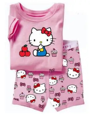 Neue Sommer Kinder Jungen Mädchen Kleidung Baby Baumwolle Prinzessin Pyjamas Sommer Kurzarm Set Cartoon Minnie Kinder Nachtwäsche