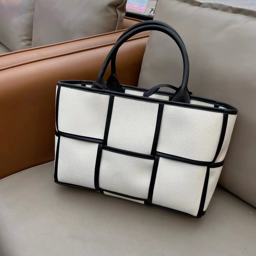 UKF Woven Totes Bag Luxury Designer Canvas Handbag Large Capacity Jeans Tote Bag Autumn Winter Shoulder Bags For Women Bolsa