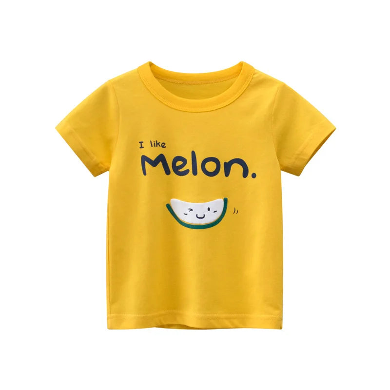 2024 sommer 2-8 Jahre Kinder Mädchen Shorts Ärmel T-shirts Gedruckt Kleines Mädchen Top Baby Mädchen T Shirts Kinder kleinkind Mädchen Kleidung