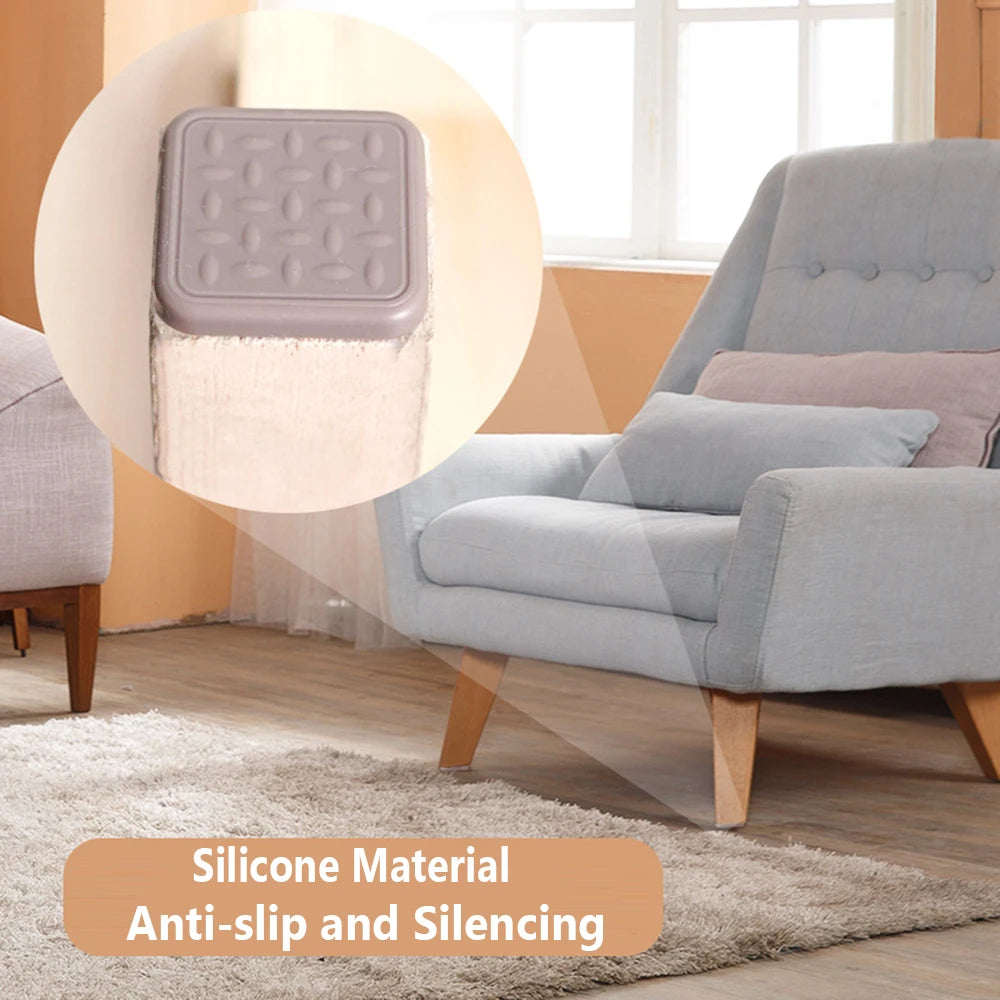 8PCS Stumm Selbst-Adhesive Silikon Sofa Stuhl Füße Abdeckung Möbel Bein Pad Boden Schutz