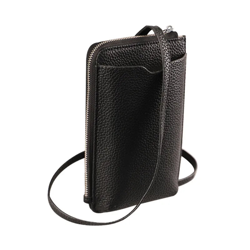 Fashion Genuine Leather Phone Crossbody Bag Women Mini PU Leather Shoulder Messenger Bag 2025 New Ladies Luxury Phone Purse