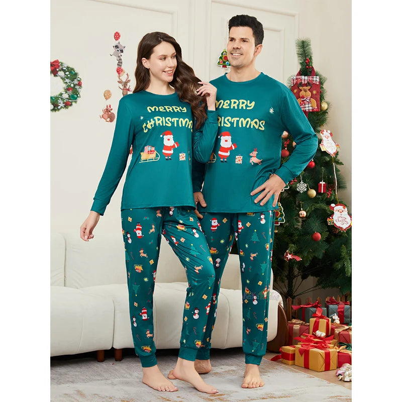 Weihnachts-Familien-Matching-Pyjama-Outfits 2025 für Erwachsene, Kinder, Baby, Oberteile und Hosen, 2-teilig, Weihnachts-Familienlook, Nachtwäsche, Pyjama, Hundekleidung