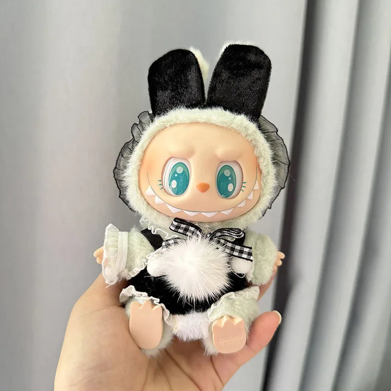 17cm Labubu I II Idol Dolls Clothes Kawaii Lace Srap Skirt Set Baby Accessories Korea Kpop Exo Clothing Plush Doll'S Clothes