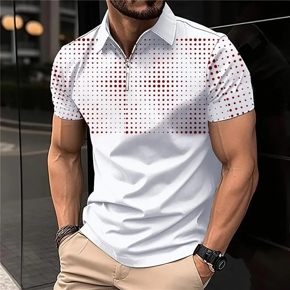Summer T Shirts for Men Short Sleeve Men's Clothing Collar 3D Printing mon