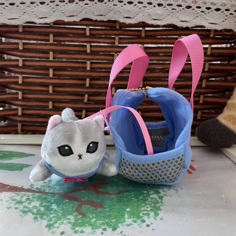Creative Cartoon Mofusand Plush Shark Keychain Japanese Style Cute Cat Backpack Drawstring Decoration Accessories Pendant Gift