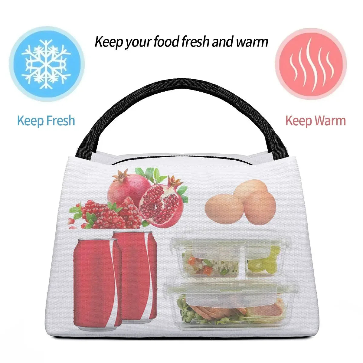 Cute Koala Lunch Bag Animals Fun Lunch Box Picnic Portable Zipper Tote Food Bags Graphic Cooler Bag
